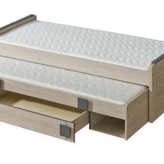 GIMMI, postel s úložným prostorem G16 bez matrací, dub santana/šedá