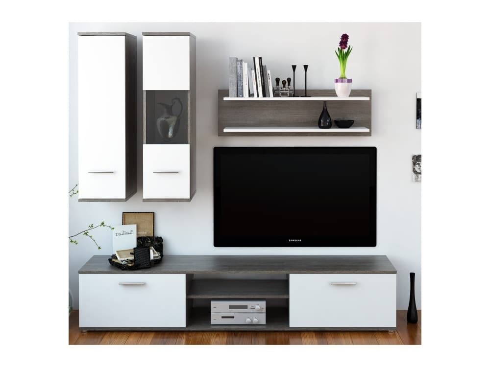 WAW obývací stěna, dub truflový / bílá