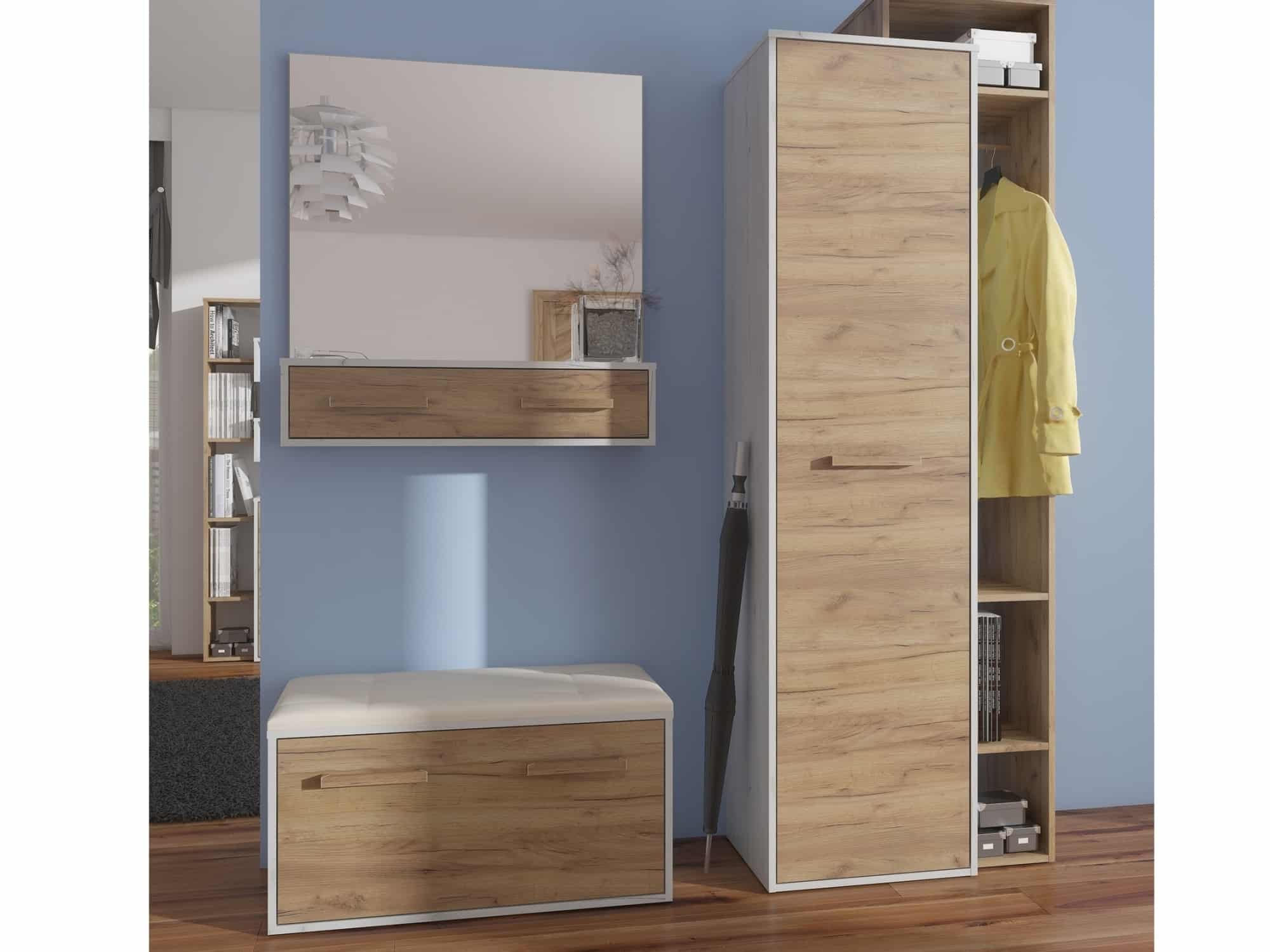 RIO předsíňová stěna 11, craft bílý/craft zlatý