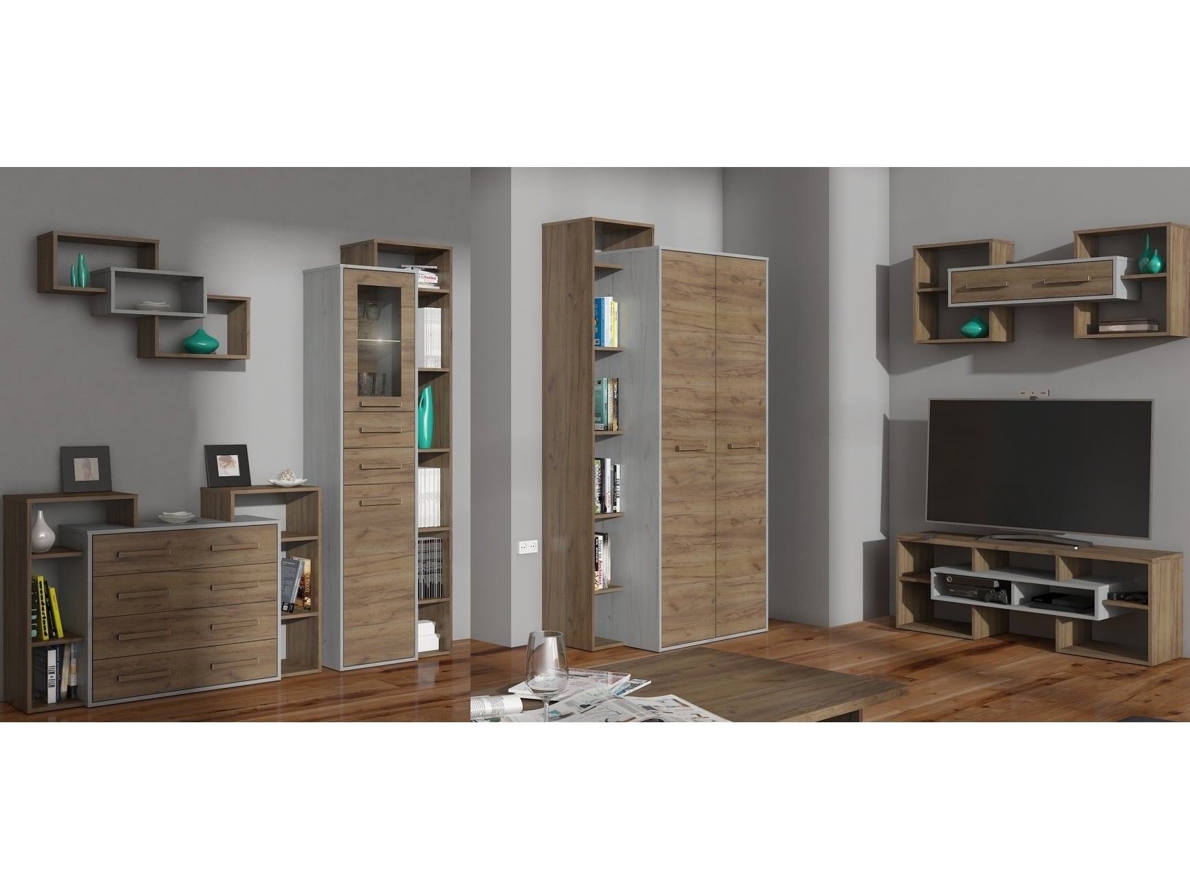 RIO obývací pokoj 4, craft bílý/craft zlatý