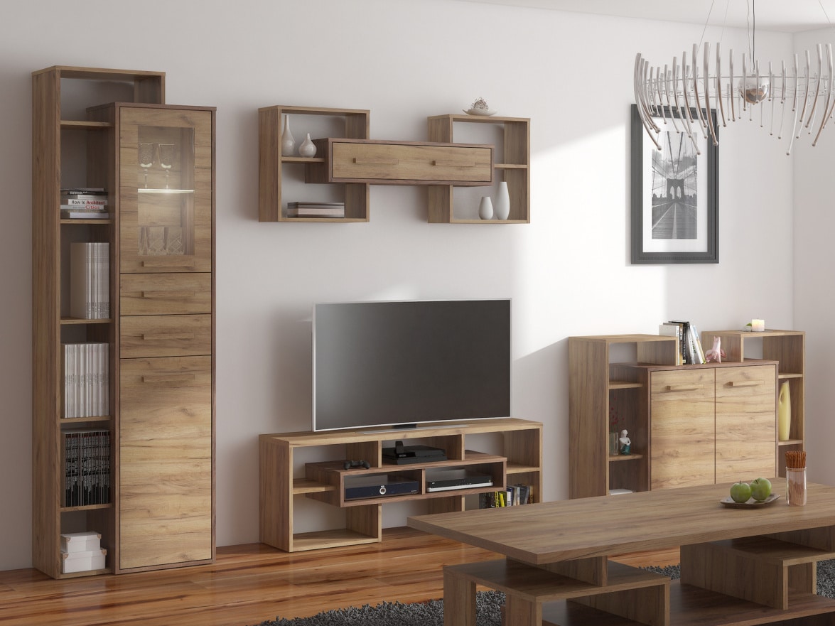 RIO obývací pokoj 5, craft tobaco/craft zlatý