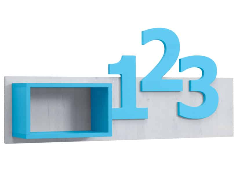 NUMERO POLICE ČISLICE, dub bílý / modrá