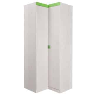 NUMERO SKŘÍŇ ROHOVÁ, dub bílý / zelená