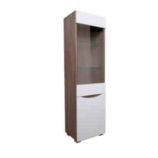 VENETO VITRINA V55/S, OŘECH TABACCO / BÍLÁ LESK