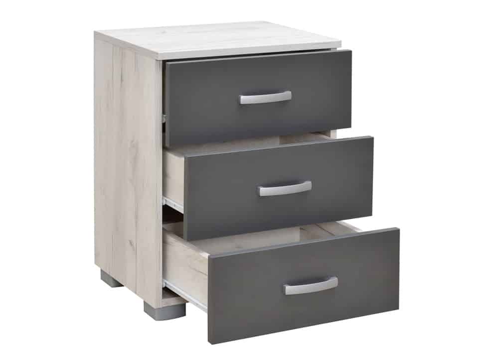 MATIS 3F noční stolek, DUB SNĚHOVÝ/antracit