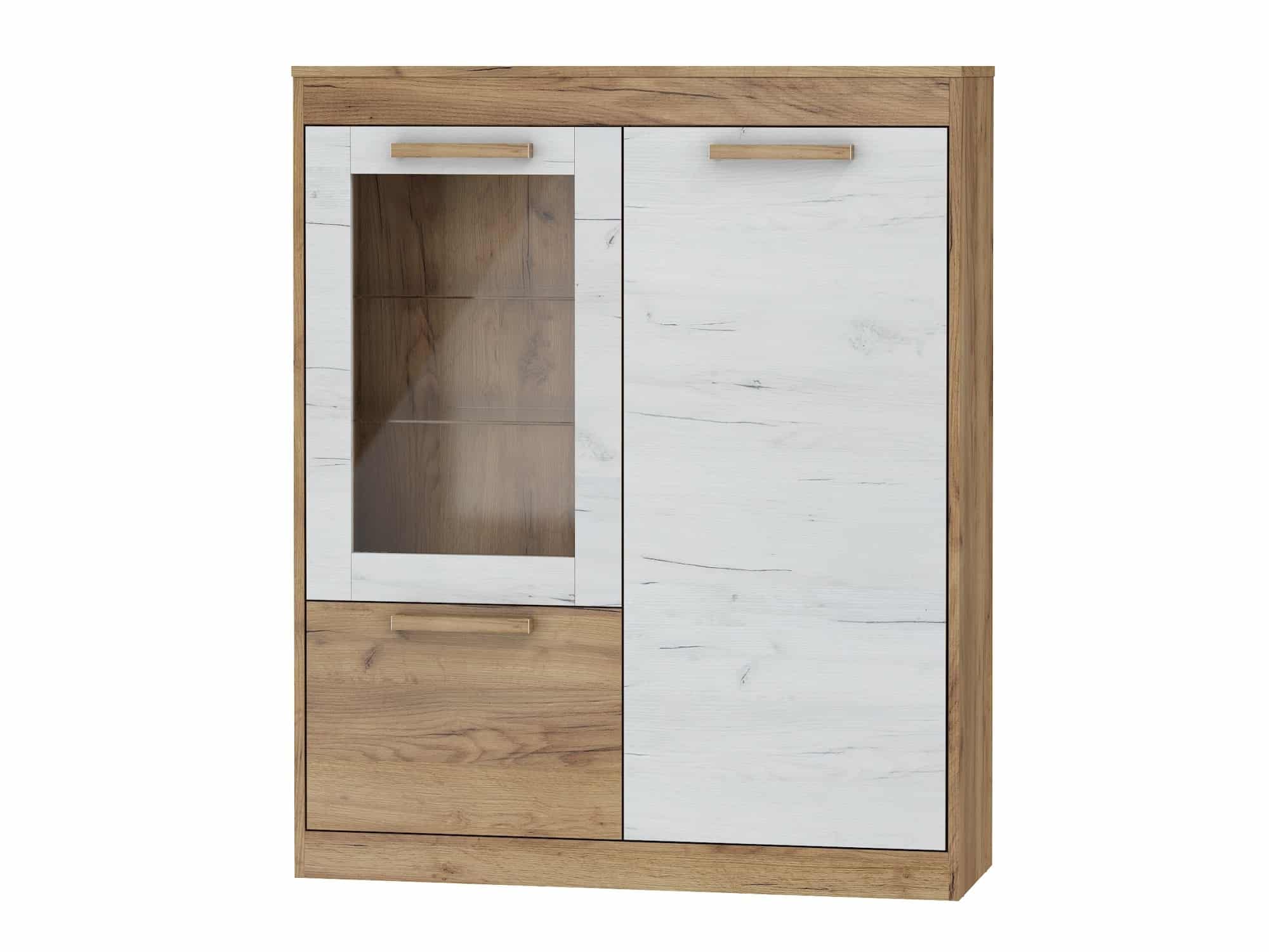 Vitrína N2DW MAXIMUS 27, craft zlatý/craft bílý