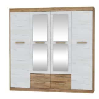 Skříň 4D4S MAXIMUS 06, craft zlatý/craft bílý