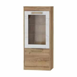 Vitrína N1DW MAXIMUS 25, craft zlatý/craft bílý