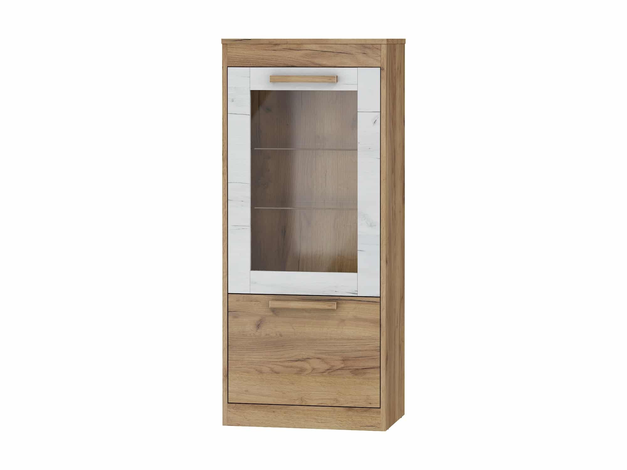 Vitrína N1DW MAXIMUS 25, craft zlatý/craft bílý