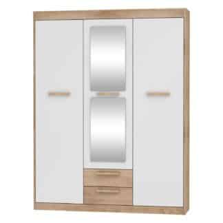 Skříň 3D2S MAXIMUS 05, dub sonoma/bílý lesk