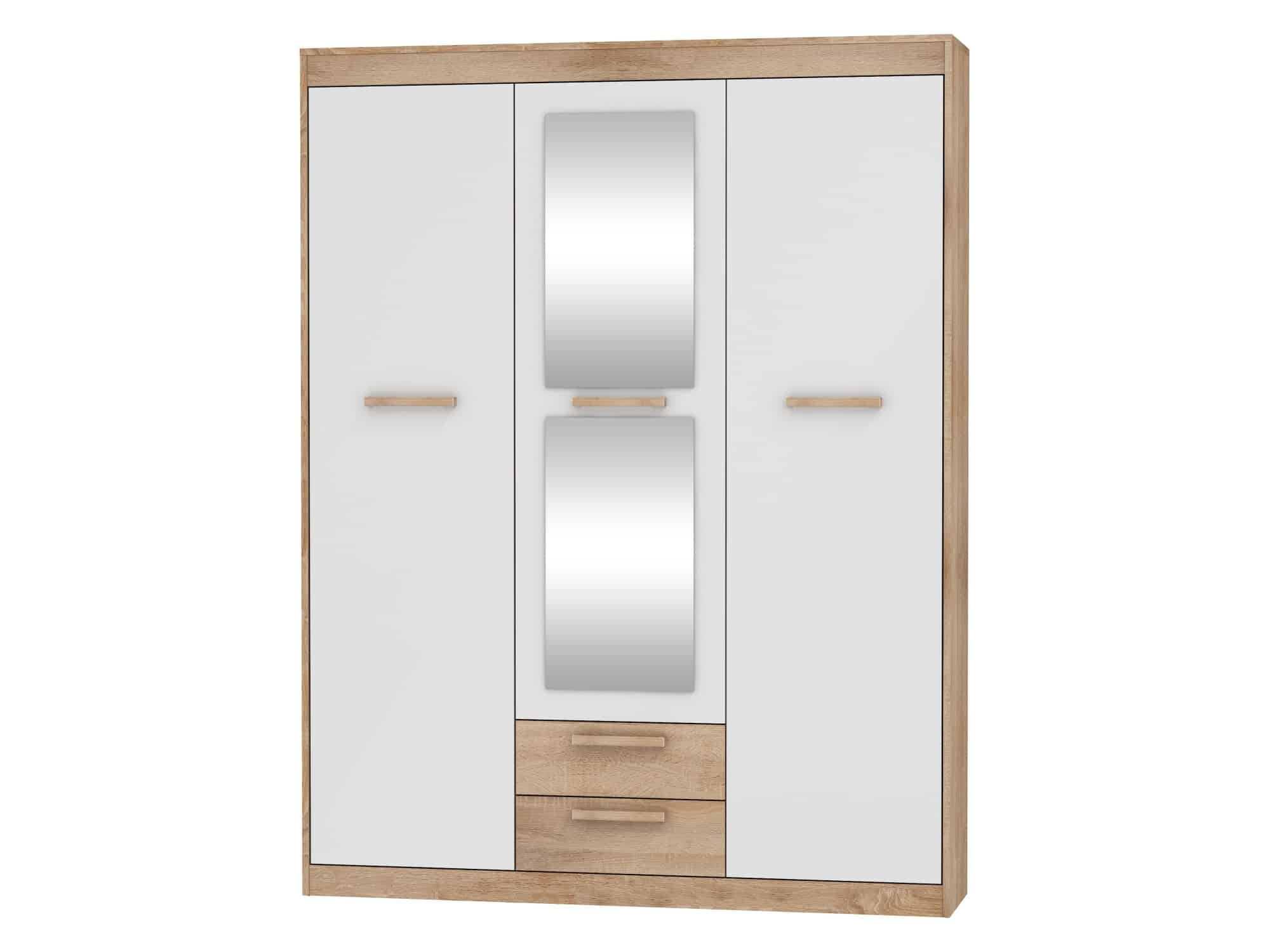 Skříň 3D2S MAXIMUS 05, dub sonoma/bílý lesk