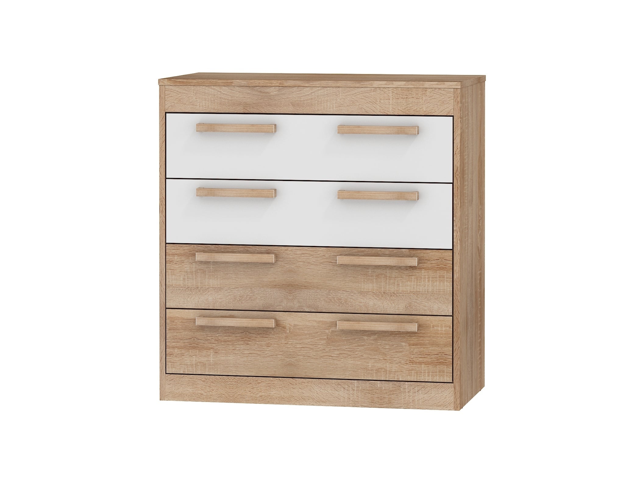 Komoda 4S MAXIMUS 11, dub sonoma/bílý lesk