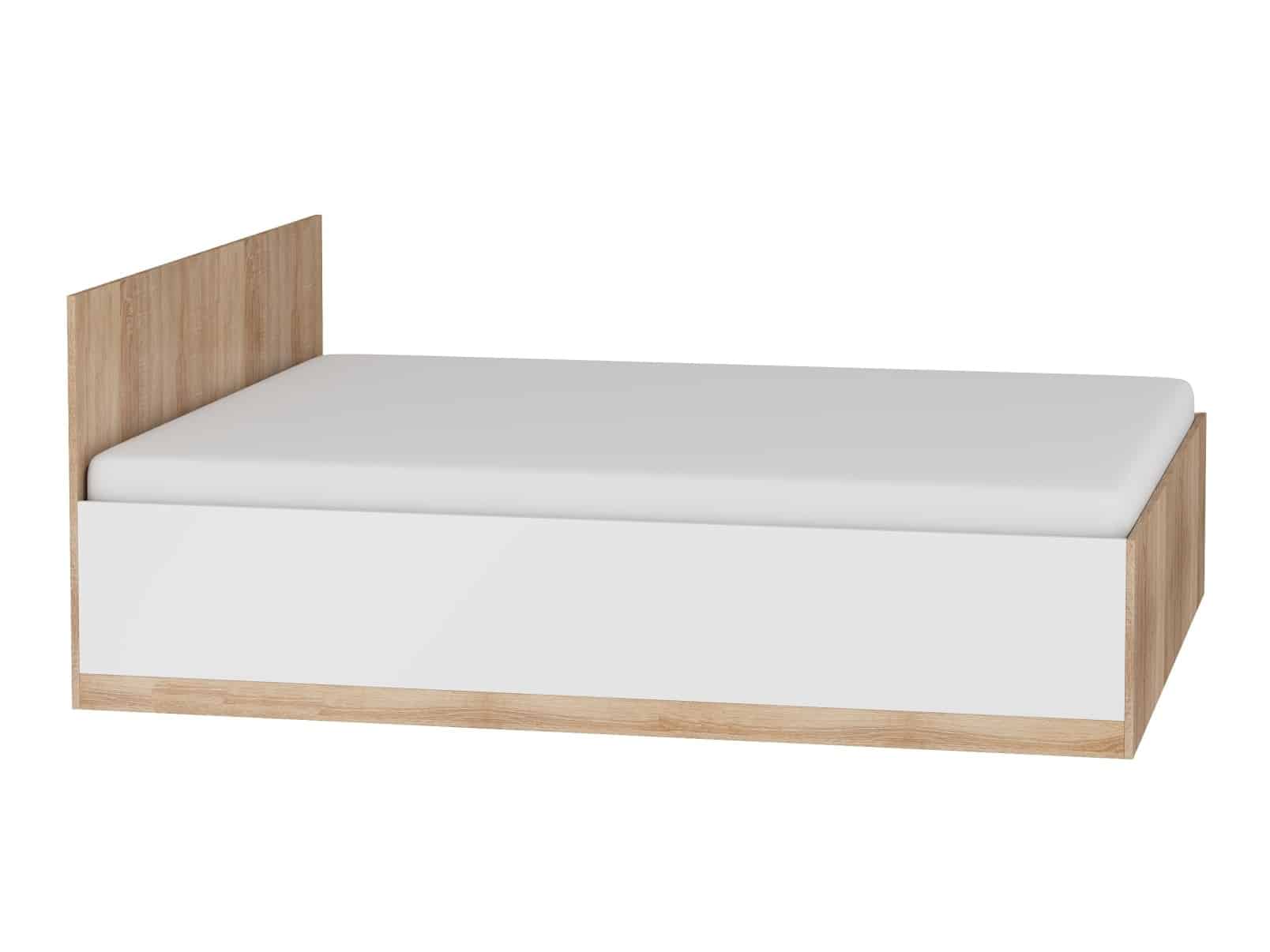 Postel 160x200 MAXIMUS 18, dub sonoma/bílý lesk