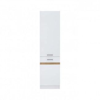 JUNONA, skříňka 195 cm, levá, bílý lesk
