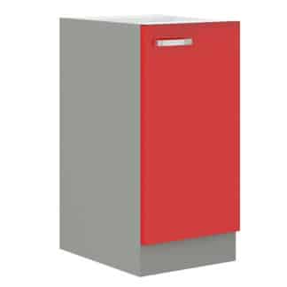ROSE, skříňka dolní 40 D 1F BB,  šedá / červený lesk
