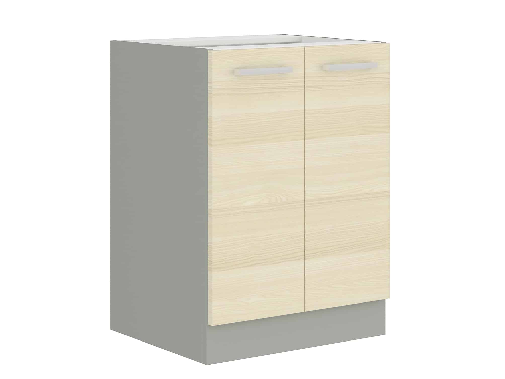 EKO AKACJA, skříňka dolní 60 D 2F BB, šedá/akácie