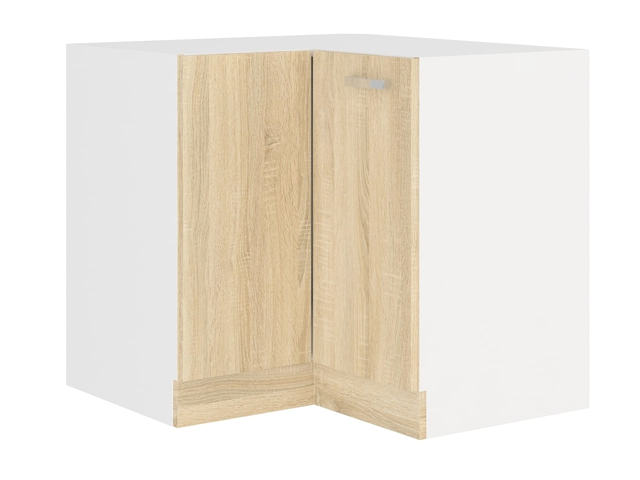 SARA SONOMA, skříňka dolní rohová 89/89 cm, 90/90 DN BB, bílá/dub sonoma