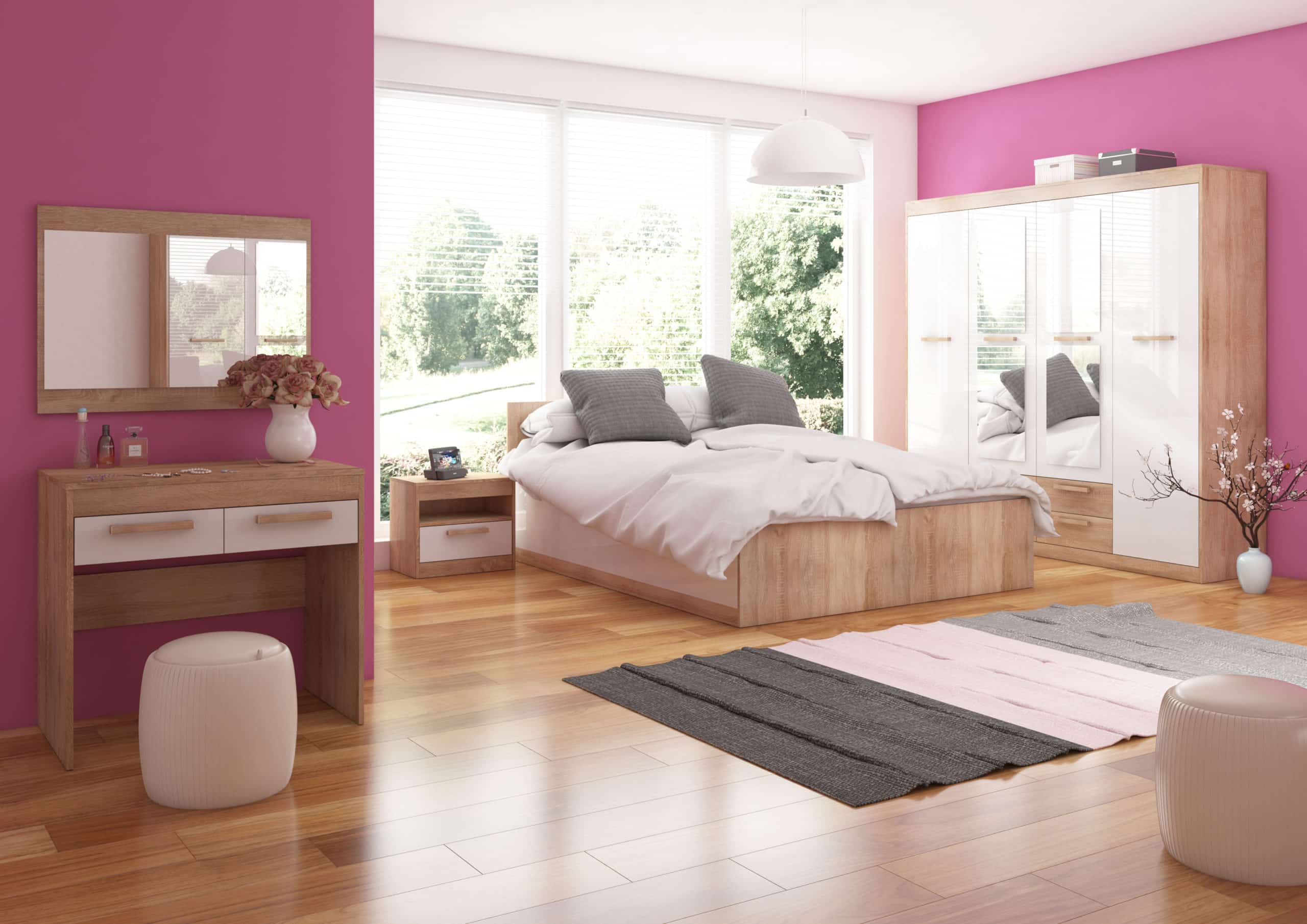 MAXIMUS ložnice 13, dub sonoma/bílý lesk