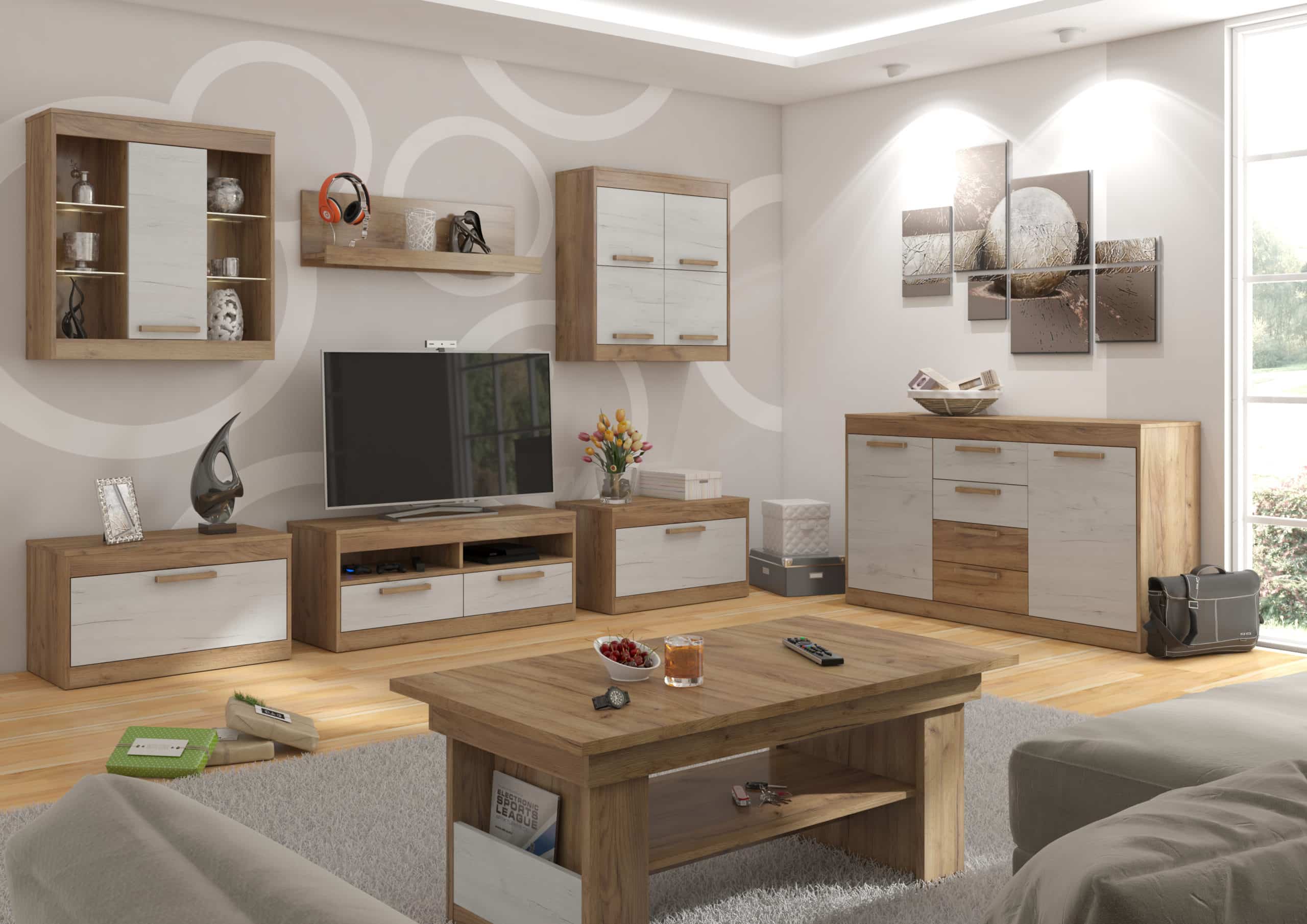 MAXIMUS obývací pokoj 2, craft zlatý/craft bílý