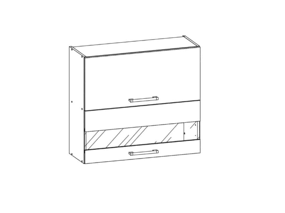 RIO horní skříňka G80Wo, korpus bílý mat, dvířka bílý lesk