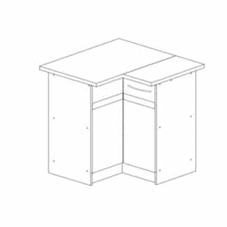 LARISA dolní rohová skříňka D90N levá, korpus dub sonoma tmavý, dvířka dub sonoma světlý