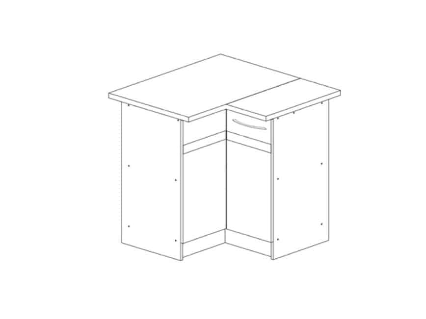 LARISA dolní rohová skříňka D90N levá, korpus dub sonoma tmavý, dvířka dub sonoma světlý