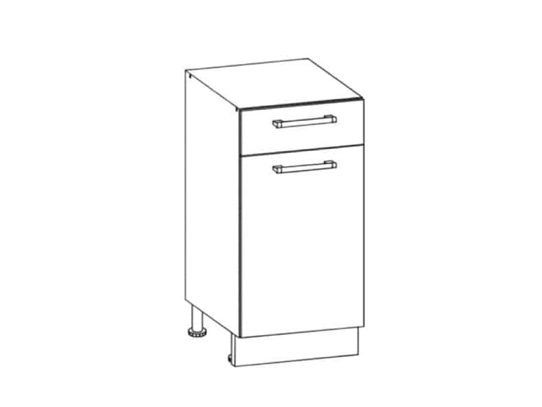 RIO dolní skříňka D40S1, korpus dub sanremo, dvířka dub sanremo/bílý mat