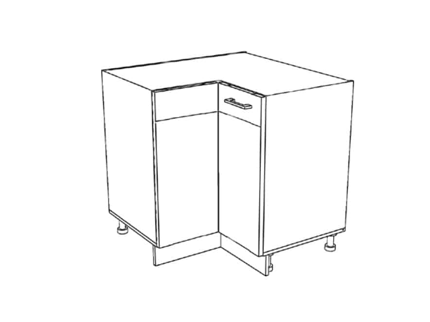 RIO dolní rohová skříňka D90NW, korpus dub sanremo, dvířka dub sanremo/bílý mat