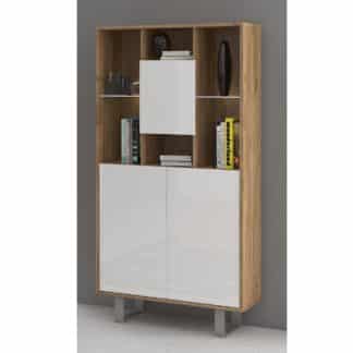 KING 5 vitrína, craft zlatý/bílý lesk