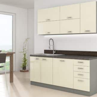 Kuchyně KARMEN 180, šedá/ krémový lesk