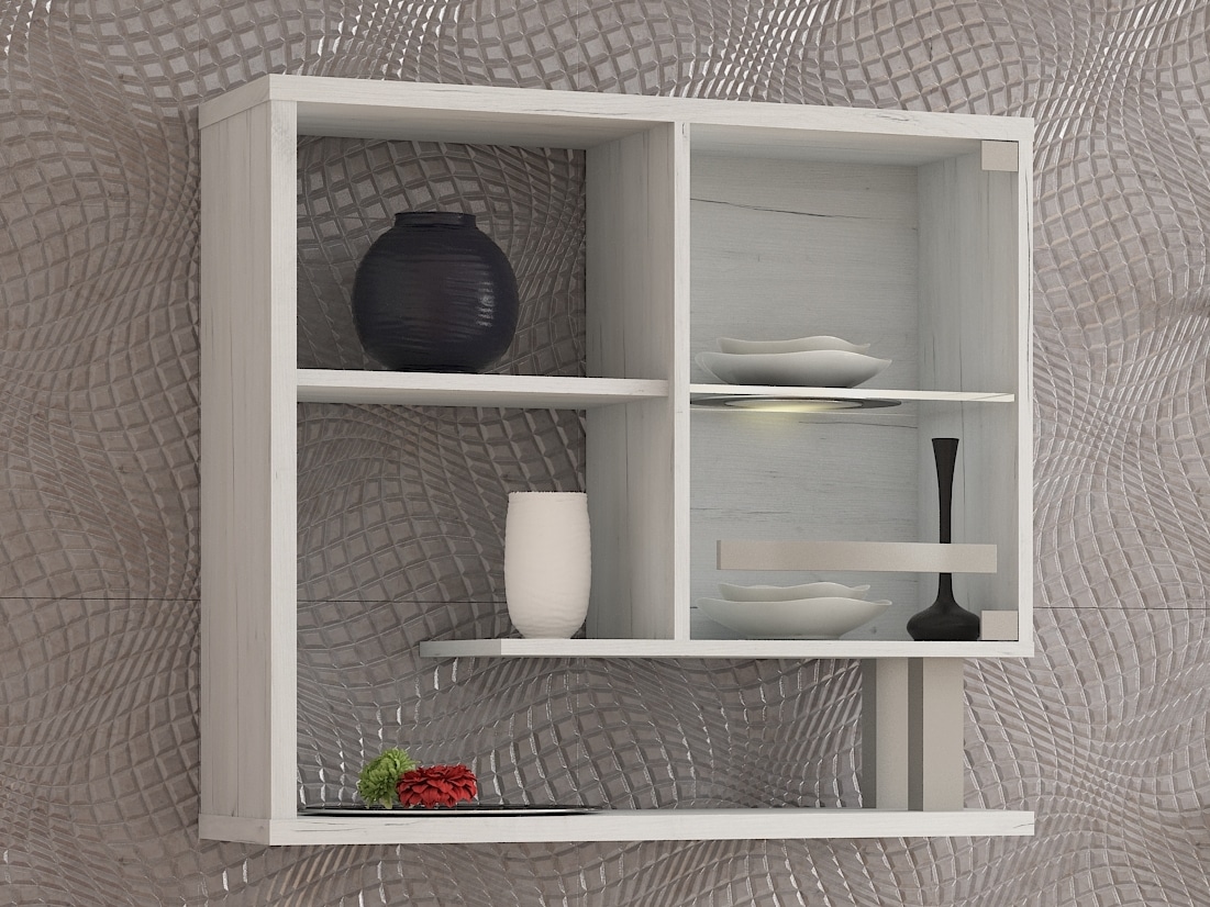 ANGEL závěsná vitrína 1W, craft bílý