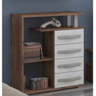 ANGEL regál nízký 4S, craft tobaco/craft bílý