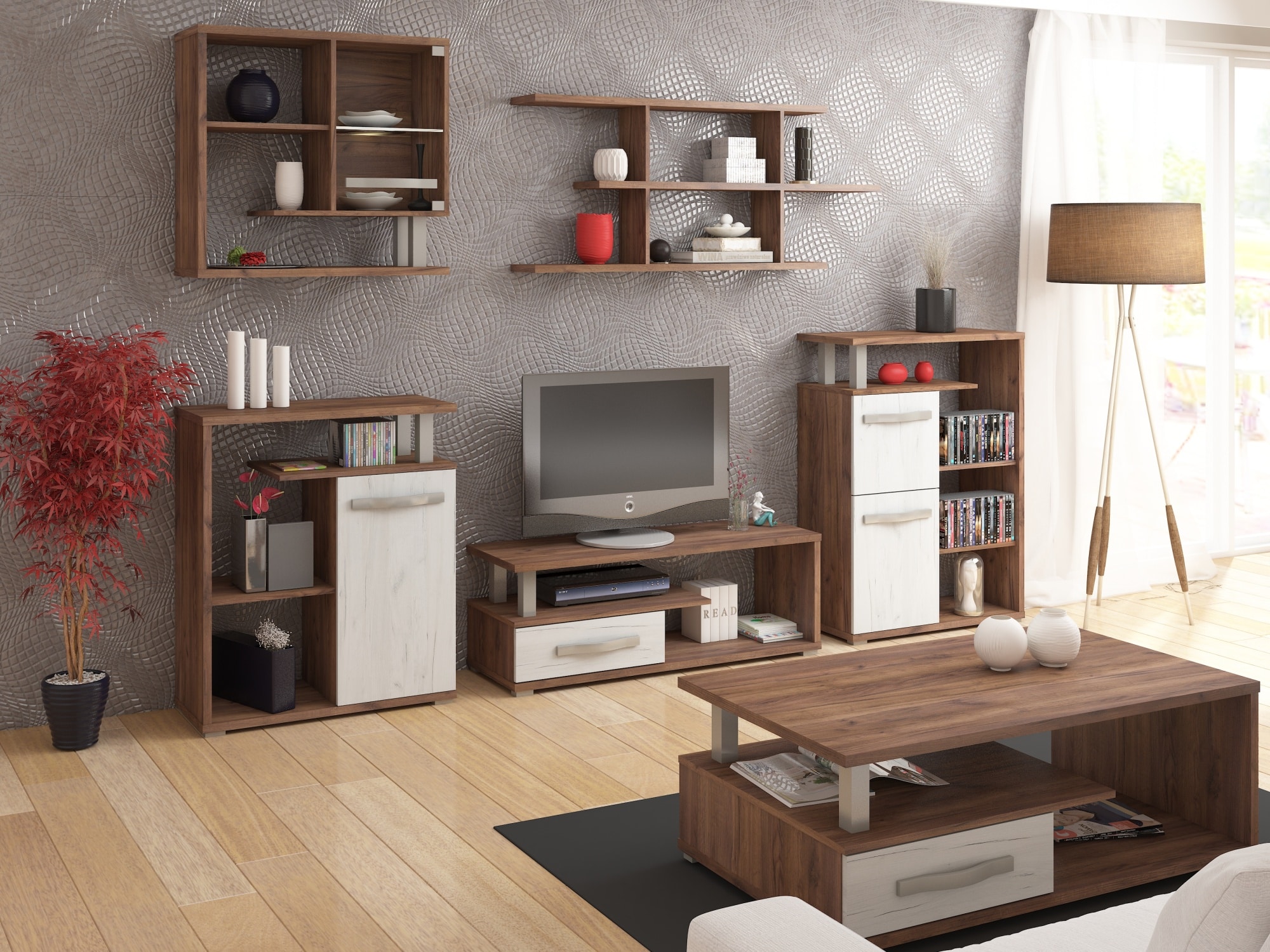 Obývací pokoj ANGEL 1, craft tobaco/craft bílý