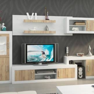 Obývací stěna VERIN 5, craft bílý/craft zlatý