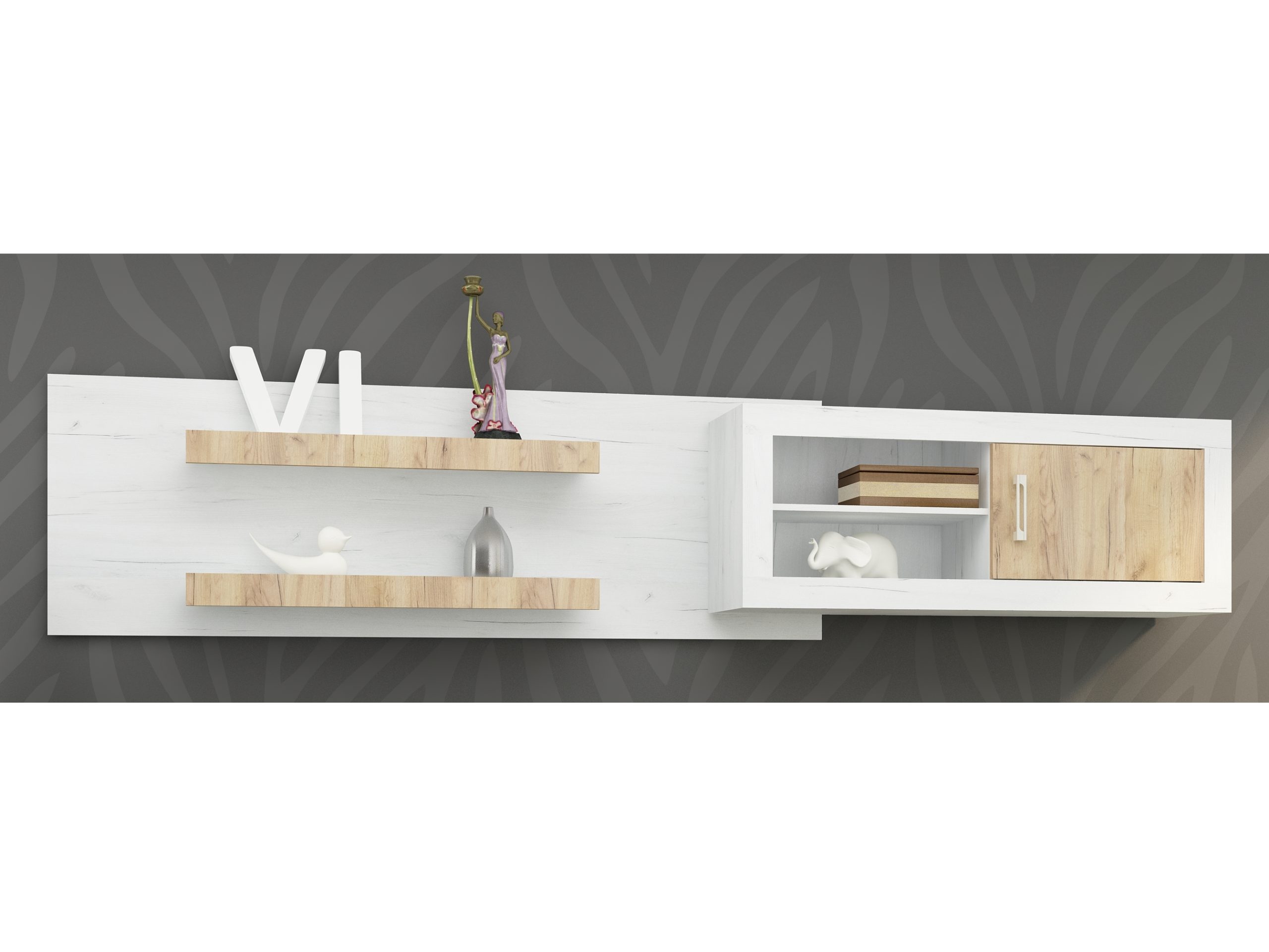 VERIN/07, závěsná skříňka, craft bílý/craft zlatý