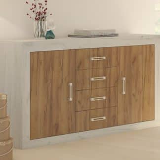 VERIN/09, komoda 2D4S, craft bílý/craft zlatý