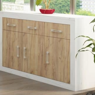 VERIN/10, komoda 3D3S, craft bílý/craft zlatý