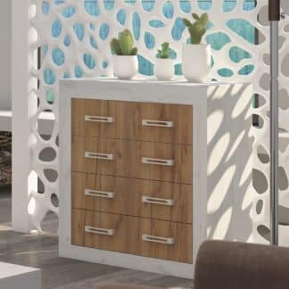 VERIN/11, komoda 4S, craft bílý/craft zlatý