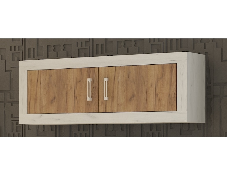 VERIN/23, závěsná skříňka 2D, craft bílý/craft zlatý