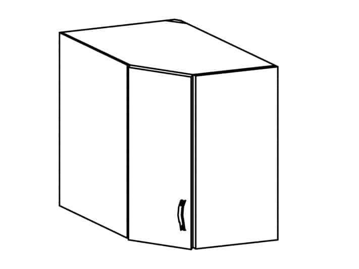 SYCYLIA, skříňka horní rohová G60N levá, borovice andersen