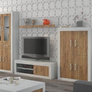 Obývací stěna VERIN 10, craft bílý/craft zlatý