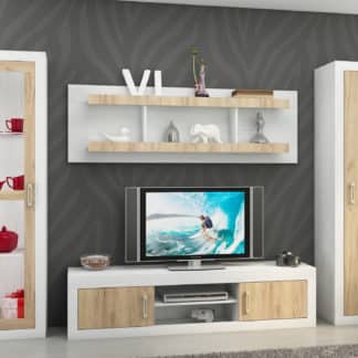 Obývací stěna VERIN 4, craft bílý/craft zlatý