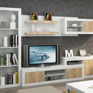 Obývací stěna VERIN 6, craft bílý/craft zlatý