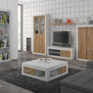 Obývací stěna VERIN 11, craft bílý/craft zlatý