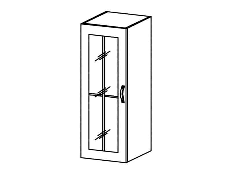 ROYAL,  skříňka se sklem W40S levá, borovice norská