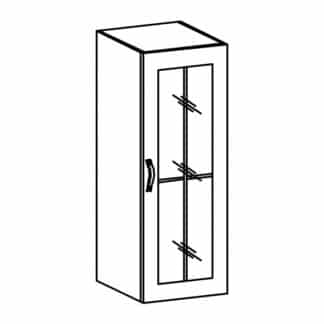 ROYAL,  skříňka se sklem W40S pravá, borovice norská