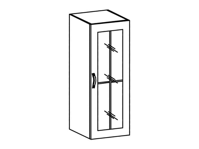 ROYAL,  skříňka se sklem W40S pravá, borovice norská