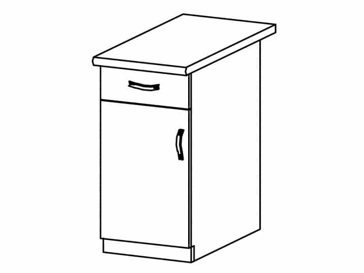 SYCYLIA, skříňka dolní D40S1 levá, borovice andersen