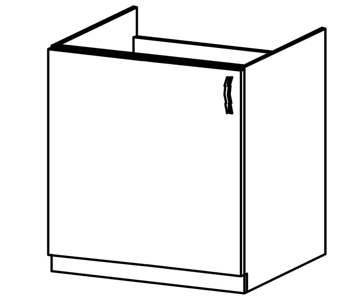 ROYAL, skříňka dolní na dřez D60Z-L levá, borovice norská