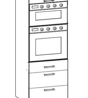 EDAN vysoká skříň DPS60/207 SMARTBOX O, korpus wenge, dvířka dub reveal